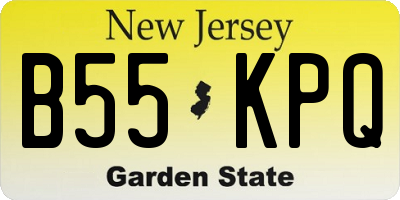 NJ license plate B55KPQ