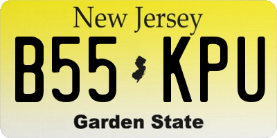 NJ license plate B55KPU