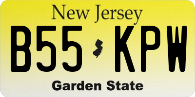 NJ license plate B55KPW