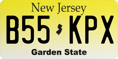 NJ license plate B55KPX