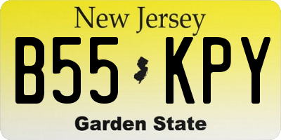 NJ license plate B55KPY