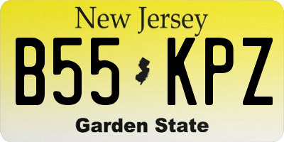 NJ license plate B55KPZ