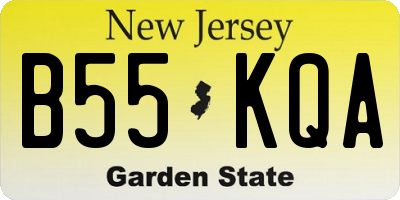 NJ license plate B55KQA