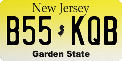 NJ license plate B55KQB