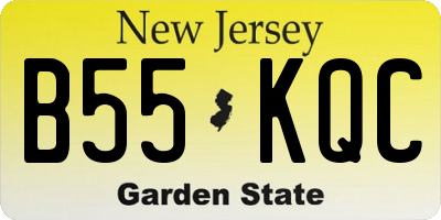 NJ license plate B55KQC