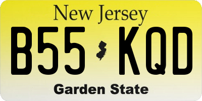 NJ license plate B55KQD