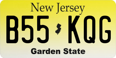 NJ license plate B55KQG