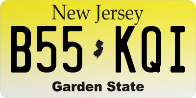 NJ license plate B55KQI