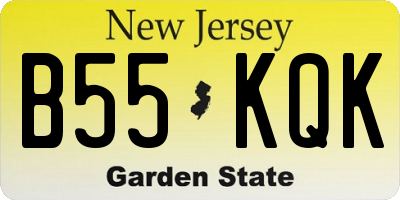 NJ license plate B55KQK