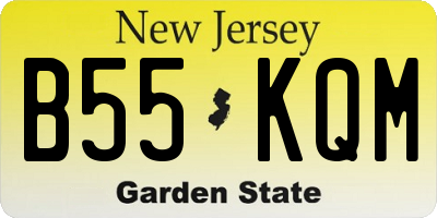 NJ license plate B55KQM