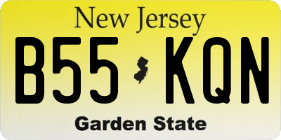 NJ license plate B55KQN