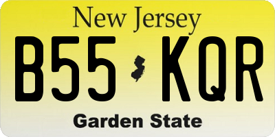 NJ license plate B55KQR
