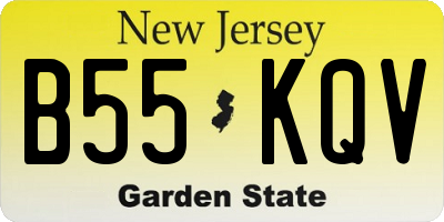 NJ license plate B55KQV