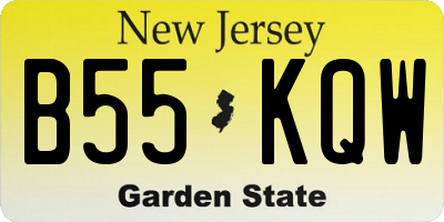 NJ license plate B55KQW