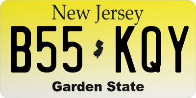 NJ license plate B55KQY
