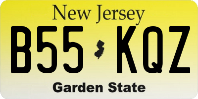 NJ license plate B55KQZ