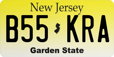 NJ license plate B55KRA