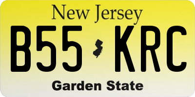 NJ license plate B55KRC