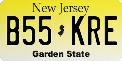 NJ license plate B55KRE