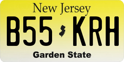 NJ license plate B55KRH