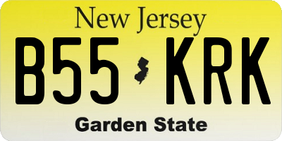 NJ license plate B55KRK