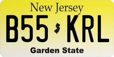 NJ license plate B55KRL