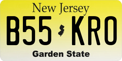 NJ license plate B55KRO
