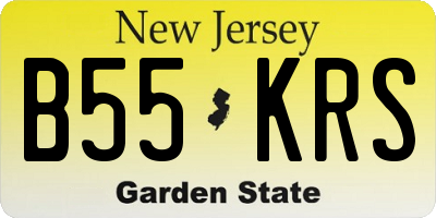 NJ license plate B55KRS
