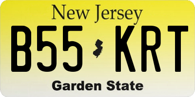 NJ license plate B55KRT