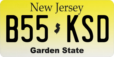 NJ license plate B55KSD
