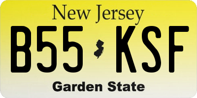 NJ license plate B55KSF
