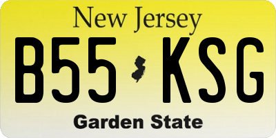 NJ license plate B55KSG