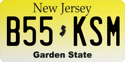 NJ license plate B55KSM