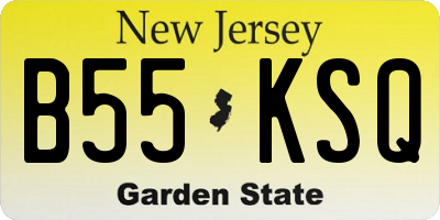 NJ license plate B55KSQ
