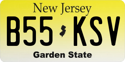NJ license plate B55KSV