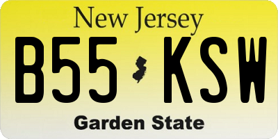 NJ license plate B55KSW