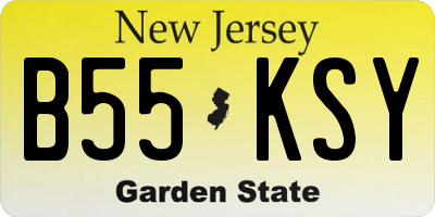 NJ license plate B55KSY