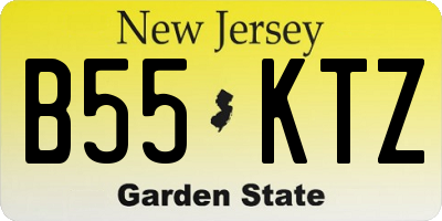 NJ license plate B55KTZ