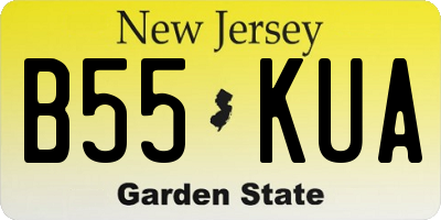 NJ license plate B55KUA
