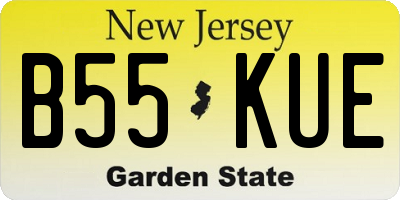 NJ license plate B55KUE