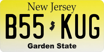 NJ license plate B55KUG