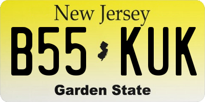 NJ license plate B55KUK