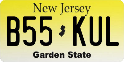 NJ license plate B55KUL