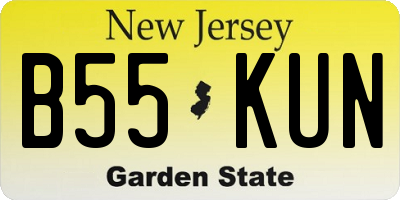 NJ license plate B55KUN