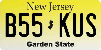 NJ license plate B55KUS