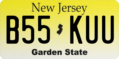 NJ license plate B55KUU