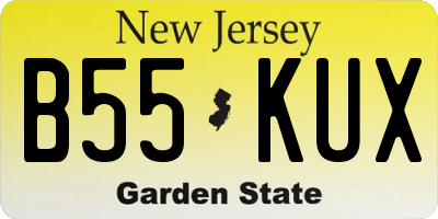 NJ license plate B55KUX