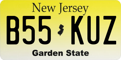 NJ license plate B55KUZ