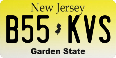 NJ license plate B55KVS