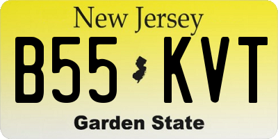 NJ license plate B55KVT